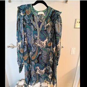 Hale Bob V-Neck Paisley Dress (Size S)